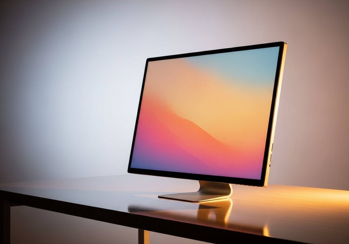 External monitor on a desk