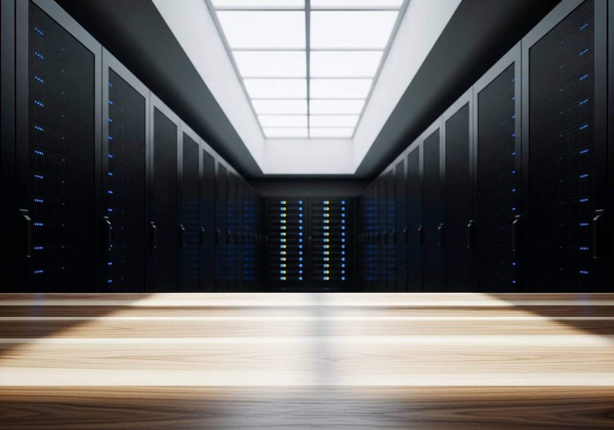 A cloud computing data centre with stacked servers