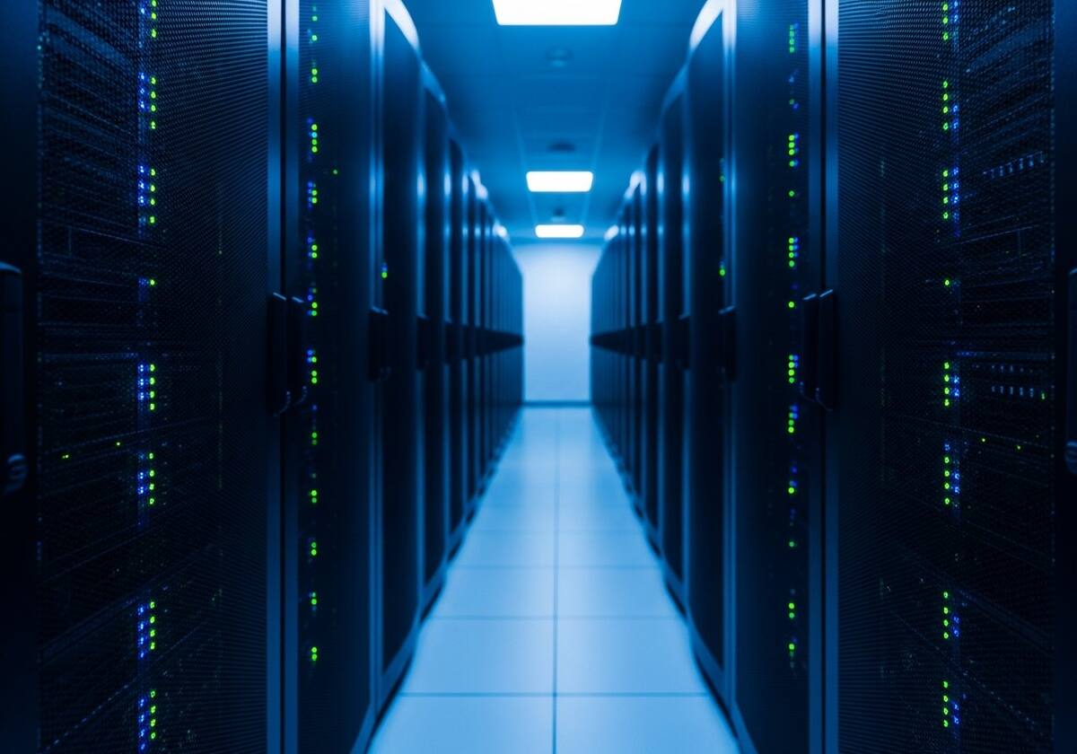 Server racks in a data center representing the privileged kernel-mode driver layer