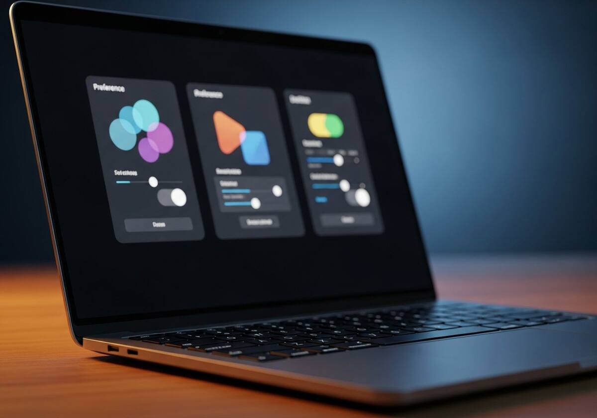 Laptop screen showing settings