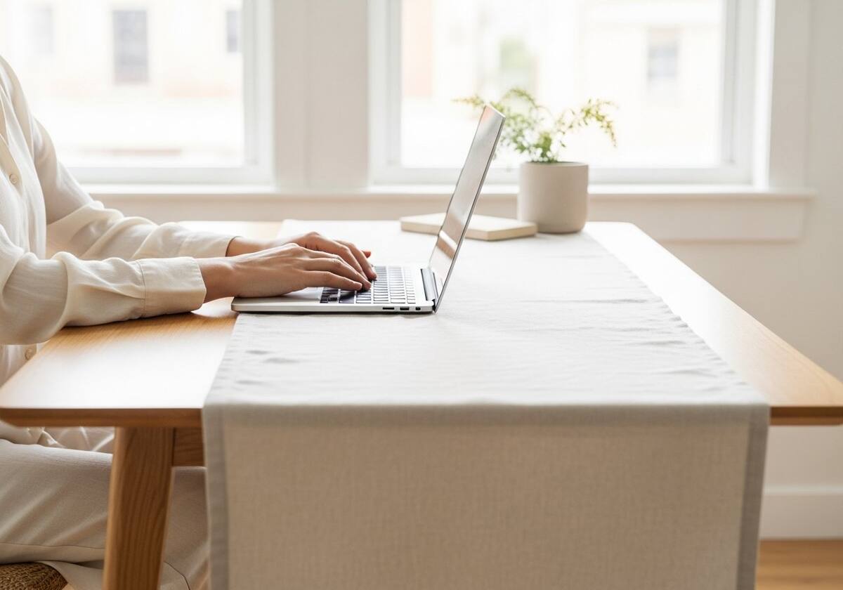 Working at desk