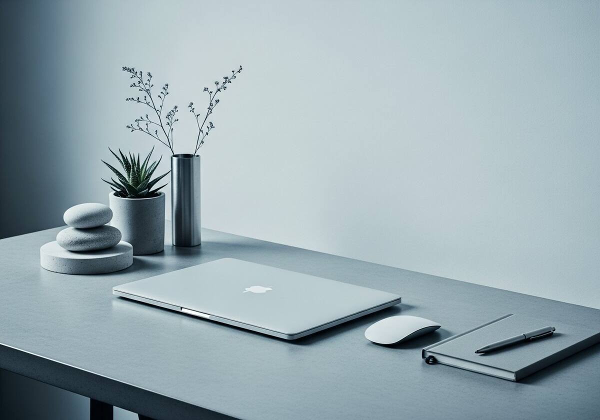 Laptop workspace concept